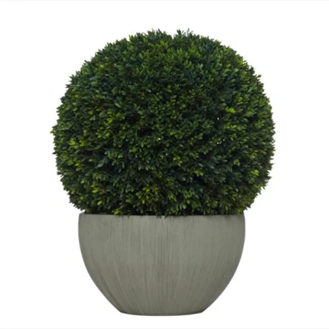 Искусственный шар зелени в кашпо Самшит стриженный, В 90