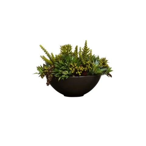 Микс суккулентов с Марнье в чёрном кашпо, В 29 Д 27