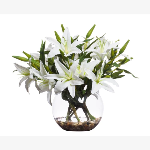 Искусственные цветы в вазе Лилия 9 веток, В 31