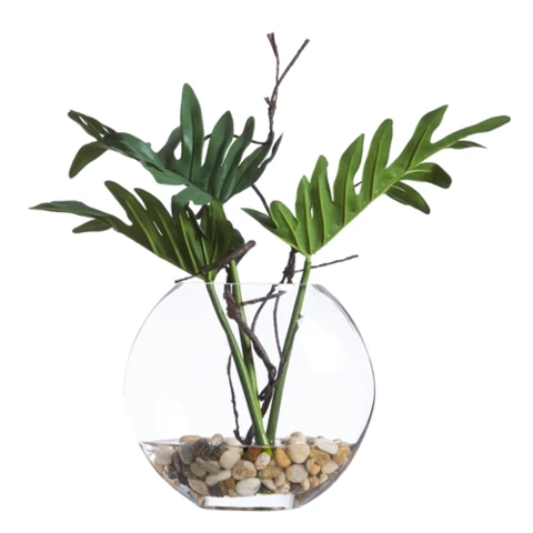 Листы филодендрона в стеклянной вазе, В 25