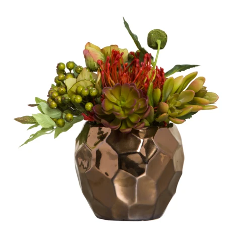 Микс суккулентов в вазе, В 18