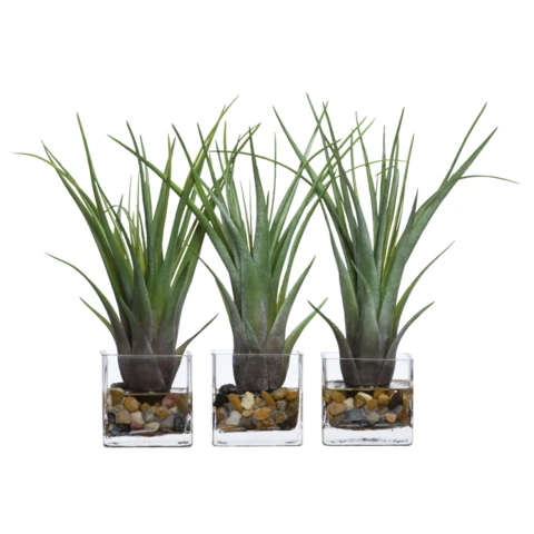 Искусственные суккуленты в стеклянной вазе, В 18 Д 15