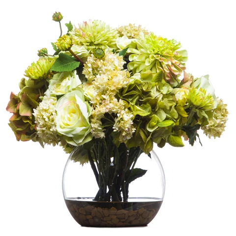 Букет садовых цветов в вазе, В 31