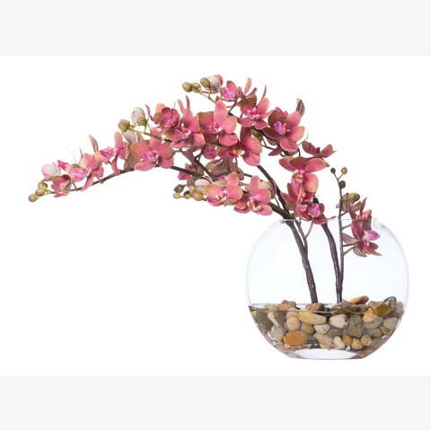 Искусственные цветы в вазе Орхидея 3 розовых цветоноса Велар, В 25