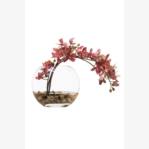 Искусственные цветы в вазе Орхидея 3 бордовых цветоноса Велар, В 30