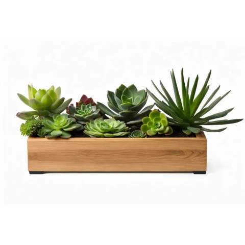 Суккуленты в кашпо №11, В22*Д50*Ш15