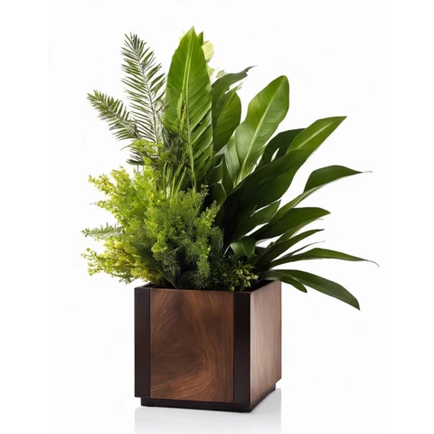 Кашпо с искусственными растениями Микс с Кипарисом №30, В33*Д15*Ш15