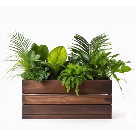 Кашпо с искусственными растениями №90, В50*Д50*Ш20