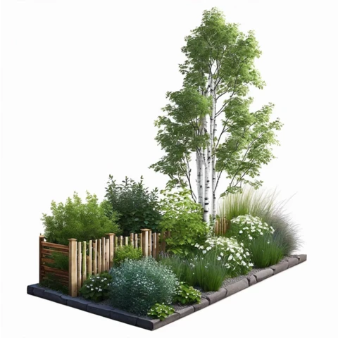 Кашпо с искусственными растениями №92, В50*Д50*Ш20