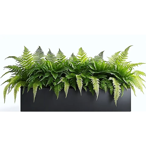 Кашпо с искусственными папоротником №127, В45*Д100*Ш25