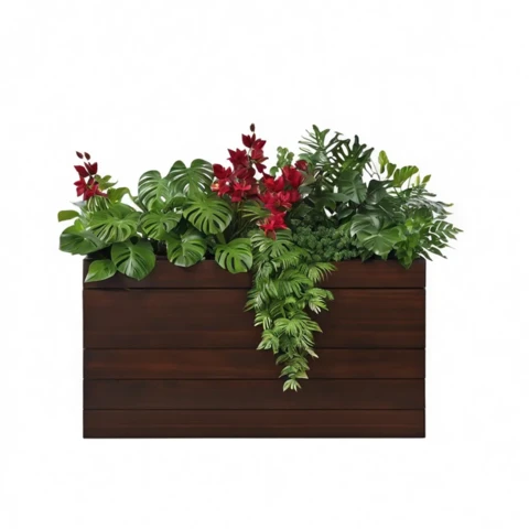 Растения искусственные в кашпо Микс с Магнолией №157, В85*Д100*Ш30