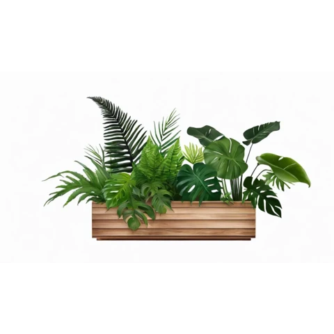 Кашпо с искусственными растениями №187, В60*Д80*Ш25