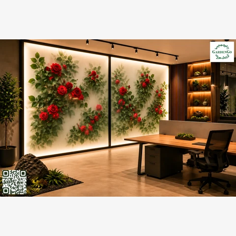 Фитобокс GardenGo с растениями за стеклом. 