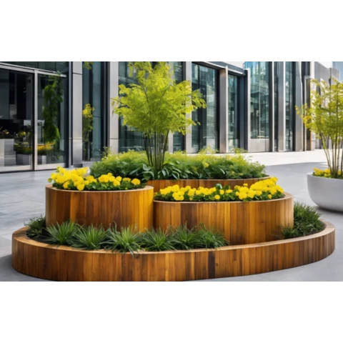 Клумба многоярусная деревянная