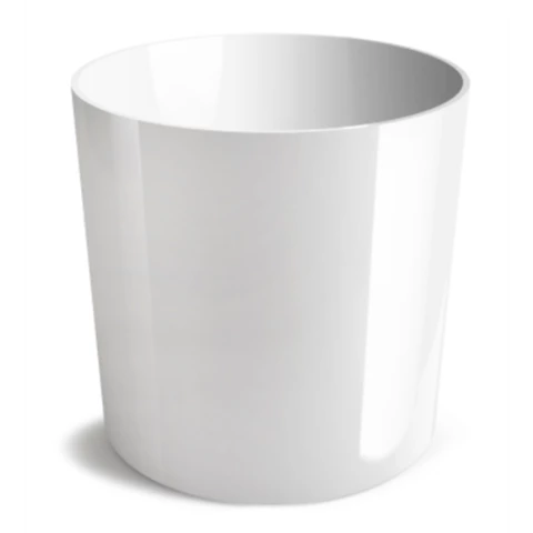 Кашпо пластиковое глянцевое Д15 В14, Белый