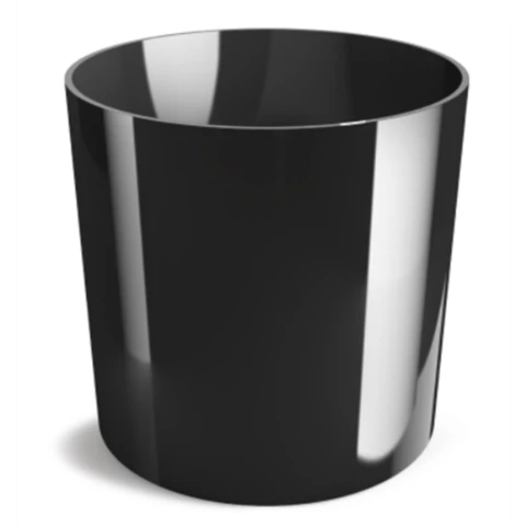 Кашпо пластиковое глянцевое Д15 В14, Чёрный