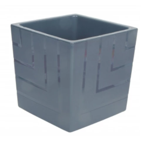 Кашпо куб Двойное Д30 В, Серый