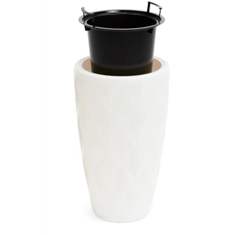 Кашпо высокое овальное белое Д36 В60, Белый