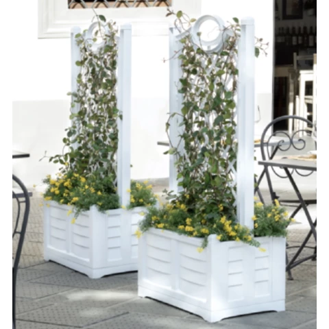 Кашпо со шпалерой Д80 В150, Белый