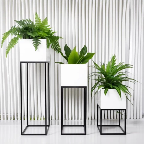 Кашпо на подставке Д29 В87, Белый