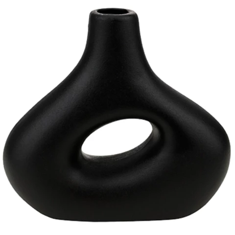 Ваза дизайнерская керамическая В20 см, Чёрная, Vase203