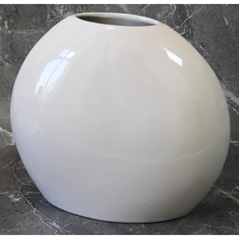 Ваза дизайнерская керамическая В23 см, белая, Vase204