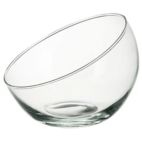 Ваза дизайнерская стеклянная с косым срезом В16 см, Vase206