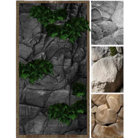 Скала из артбетона с папоротником