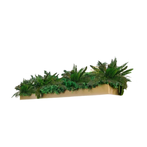 Кашпо со стабилизированными мхом и растениями