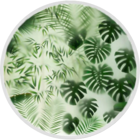 ЛАЙТБОКС круг с искусственными растениями за матовым стеклом