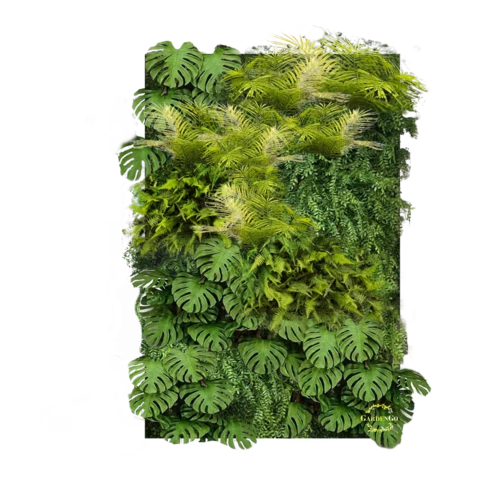 Фитостена искусственная с монстерой и пальмой. Дизайн №118 