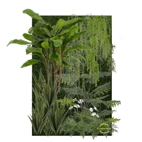 Фитостена искусственная с деревом банана. Дизайн №120 