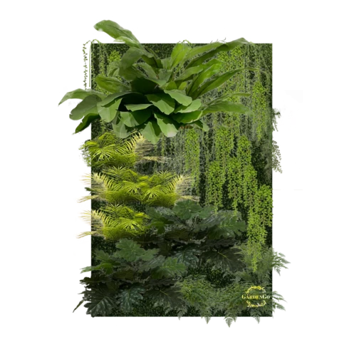 Фитостена искусственная в тропическом стиле. Дизайн №120.1 