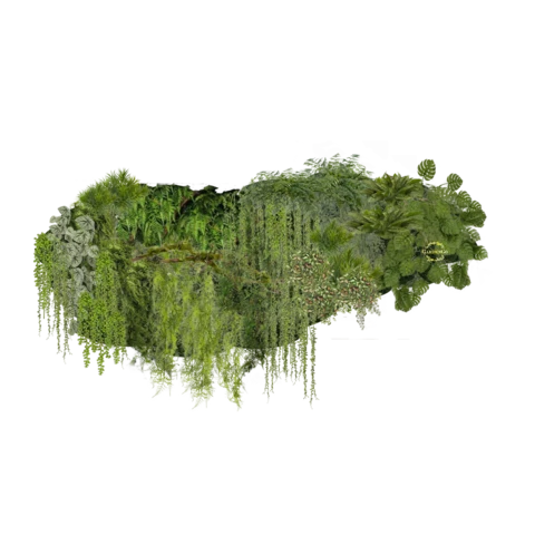 Фитостена искусственная свободной формы без рамы Дизайн №164 