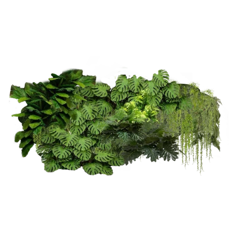 Фитостена искусственная свободной формы без рамы Дизайн №165 