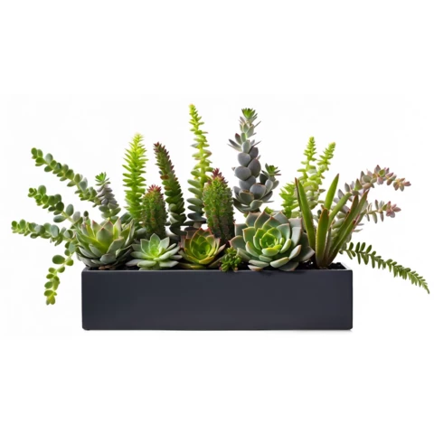 Суккуленты искусственные в кашпо №6, В18*Д50*Ш15