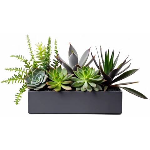 Суккуленты искусственные в кашпо №7, В18*Д50*Ш15