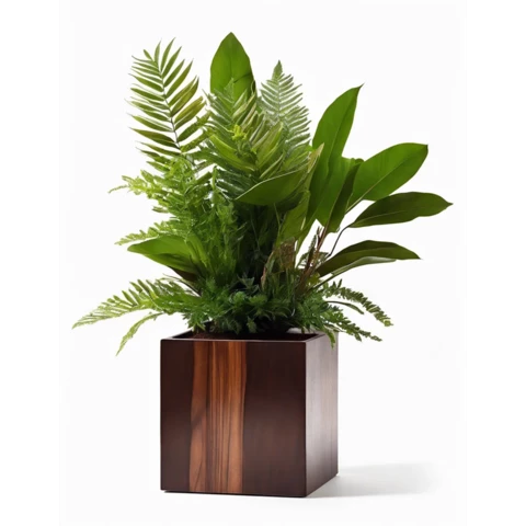 Кашпо с искусственными растениями Микс Кататеей№25, В35*Д15*Ш15