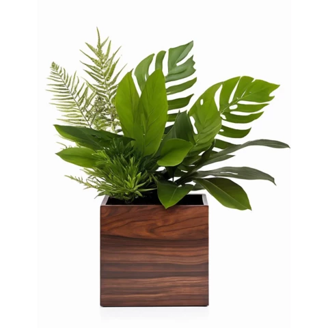 Кашпо с искусственными растениями Микс Монстерой №26, В35*Д15*Ш15