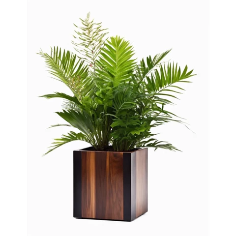 Кашпо с искусственными растениями Микс с Пальмой №27, В35*Д15*Ш15