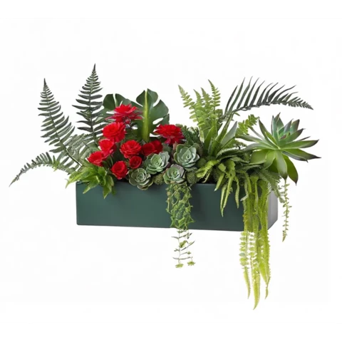 Кашпо с искусственными растениями №84, В35*Д50*Ш15