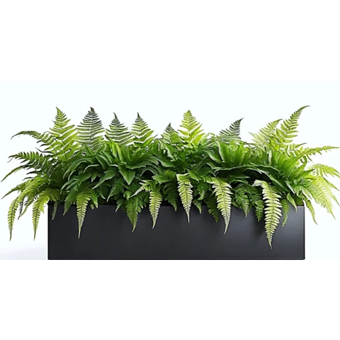 Кашпо с искусственными папоротником №127, В45*Д100*Ш20