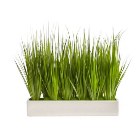 Композиция из искусственных растений в кашпо с высокой осокой №129, В70*Д120*Ш20