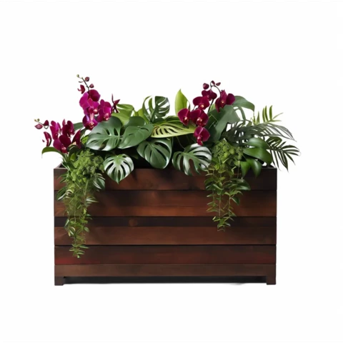 Растения искусственные в кашпо Микс с Магнолией №158, В85*Д100*Ш25