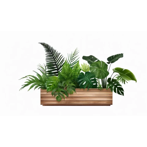 Кашпо с искусственными растениями №187, В70*Д80*Ш25