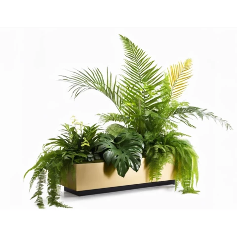 Кашпо с искусственными растениями бонсай с папоротником №188, В75*Д80*Ш25