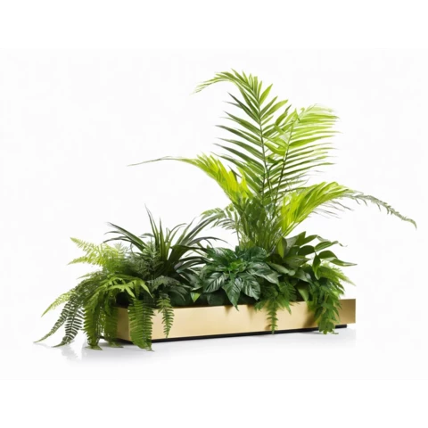 Кашпо с искусственными растениями бонсай с папоротником №189, В80*Д130*Ш35
