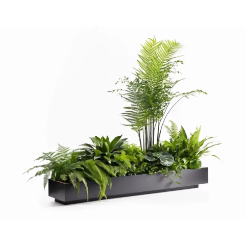 Кашпо с искусственными растениями бонсай с пальмой №190, В120*Д130*Ш35