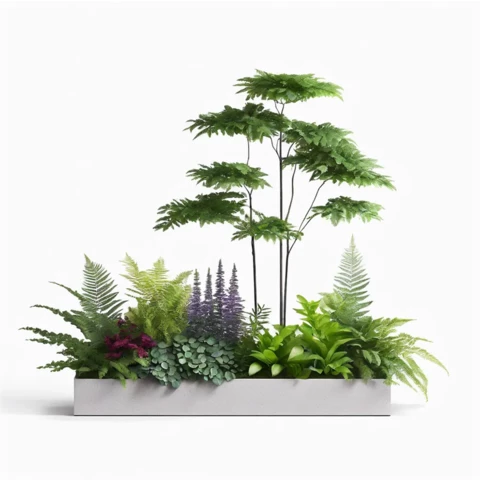 Кашпо с искусственными растениями. Бонсай Аспарагус №194, В180*Д180*Ш35