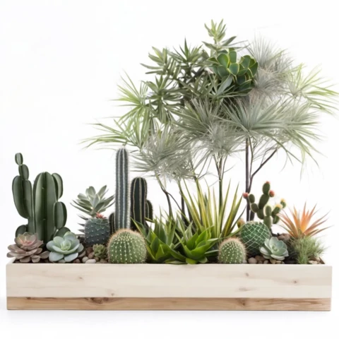 Кашпо с искусственными растениями Бонсай 